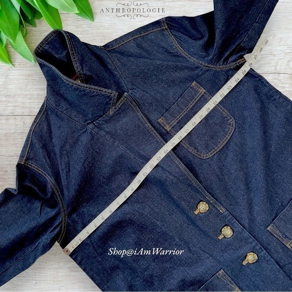 Anthropologie Pilcro NWT dark wash denim trench coat *shop@iamwarrior - Picture 8 of 14